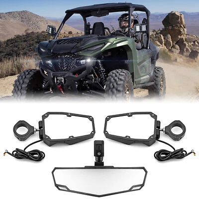 Set of Racing Rear LED Side+Center Mirrors For 2017-2025 Can Am Maverick X3 Max - Image 1 of 4