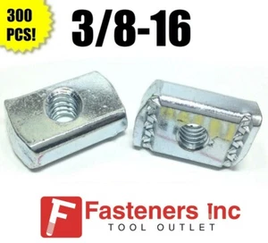 (QTY 300) 3/8-16 Strut Nuts W/O Spring for Unistrut Channel #4168 P3008 EG - Picture 1 of 3
