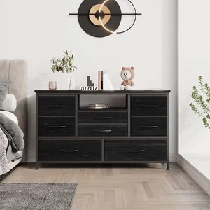 8 Drawer Dresser LED Light TV Stand Chests of Drawers Storage Cabinet Bedroom US - Picture 1 of 14