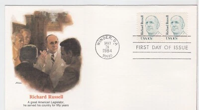 TurtlesTradingPost- Richard Russell, Legislator  1984 #1853 FDC Fleetwood Cachet - Image 1 of 2