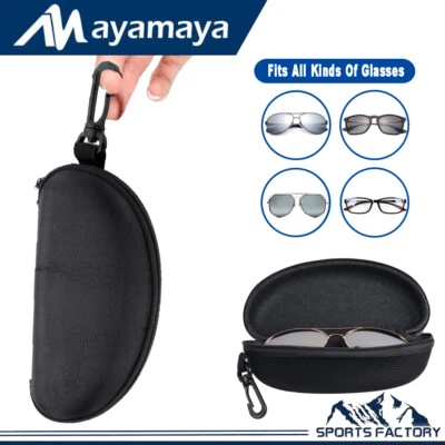 Estuche rígido portátil para gafas de sol protector soporte con cremallera clip para cinturón Foto 1 de 4