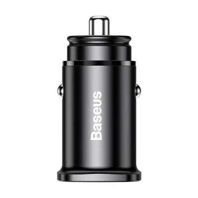 Car Charger Cigarette Lighter 5A Load Fast USB/ USB Type C Black - Baseus - Image 1 of 4