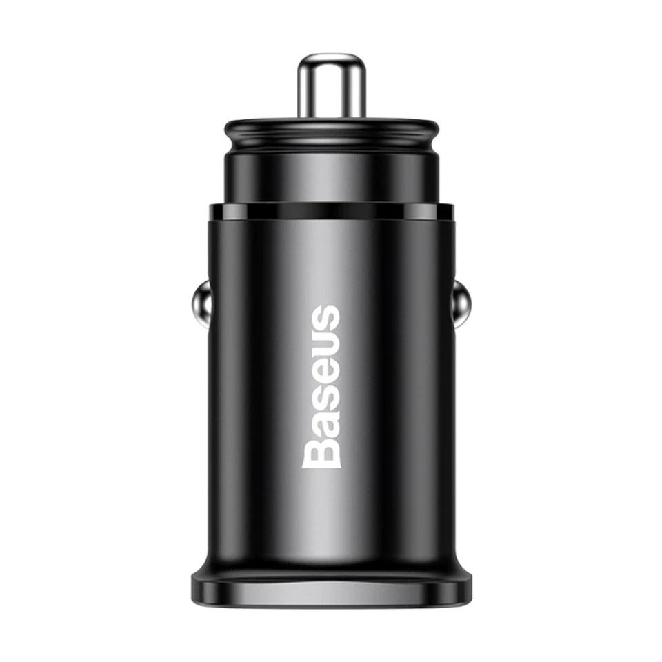 Car Charger Cigarette Lighter 5A Load Fast USB/ USB Type C Black - Baseus - Image 1 of 4