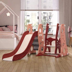 4 in1 Kids Garden Swing Slide & Climb Set Basketball Toddler Baby Playground Toy - Picture 1 of 10