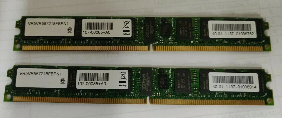 4x Netapp 107-00085+A0 FAS2040 2GB Low Profile DIMM Memory Modules - Image 1 of 1