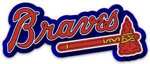 Atlanta Braves Tomahawk & Word mark Logo Type MLB Baseball Die-Cut MAGNET