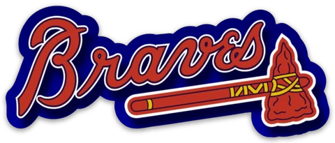 Atlanta Braves Tomahawk & Word mark Logo Type MLB Baseball Die-Cut MAGNET Cover