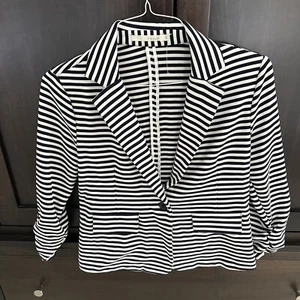 navy & white stripee blazer size large nwot - Picture 1 of 5