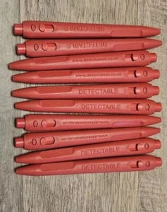 (10 Pack) DETECTAMET 104-I32-C33-PA02 Ret Elephant Detectable Pen Black Fine Tip - Picture 1 of 1