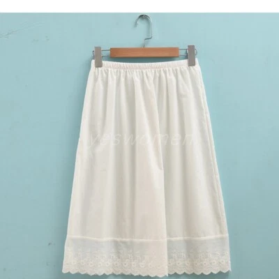 Mujeres Algodón Puro Medio Slip Faldas Línea A Faldas Enagua Vestido Quimise Foto 1 de 4