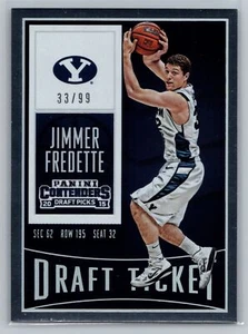 2015 Panini Contenders Draft Picks Jimmer Fredette Draft Ticket #/99 #44 - Picture 1 of 2