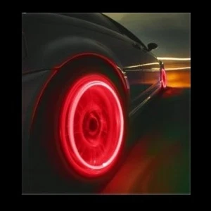 LED Red Light 2X NON FLASH Tire Wheel Valve Stem Cap Motorcycle Car Truck SUV - Picture 1 of 4