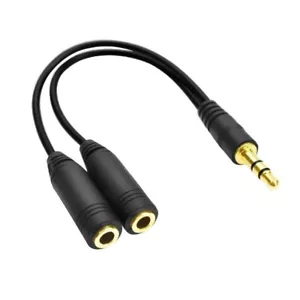 3.5mm Headphone Splitter Jack Y-Type Male to Type 2 Female Cable Audio Extension - Photo 1 sur 6