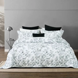 Gracie White Floral Printed Quilted Bedspread Set or Accessories by Bianca - Picture 1 of 7