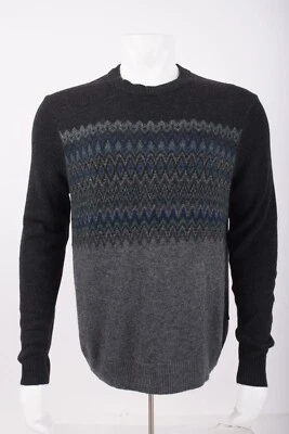 Vineyard Vines Mens Fairisle Sweater Size M Charcoal Gray Wool Crewneck NWT - Image 1 of 4
