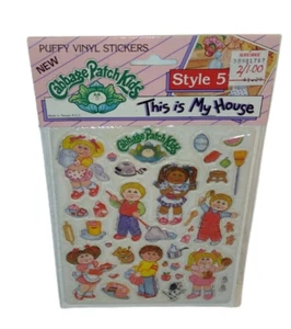 Pegatinas de colección 1984 Cabbage Patch niños vinilo hinchado estilo 5 This Is My House Baking - Imagen 1 de 9