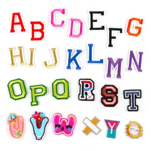 Embroidered Alphabet Patches Set 26 English Letters Iron On Sew On Fabric Badge - Picture 1 of 37