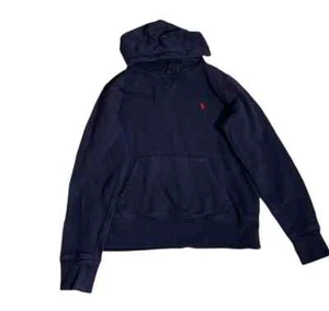 Ralph Lauren Polo Hoodie Unisex Kids Medium (10-12) Navy Long Sleeve Pullover F - Picture 1 of 5