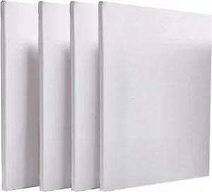PACK OF 4 Blank Artist Canvas Art Board Plain Painting Stretched Framed 40x30CM - Picture 1 of 10