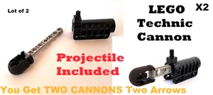 LEGO CANNON Lot of 2 Technic Shooting Part with Arrow Projectile Weapon - Picture 1 of 1