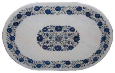 42" x 24" Marble top Table Pietra Dura Floral Inlay work art Home furniture - Image 1 of 4