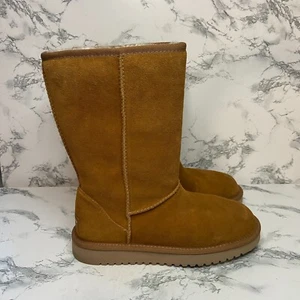 UGG Women 6 Koola Tall Boot Suede Shearling Lined Tan Brown Pull On Warm Soft - Picture 1 of 7