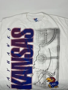 Vintage 1994 Kansas Jayhawks Basketball Spielbuch Einzelnaht T-Shirt (XL) - Bild 1 von 7