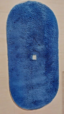 Bad Teppich Matte Fa. nicol, mittelblau mit silber, neuwertig - Bild 1 von 4
