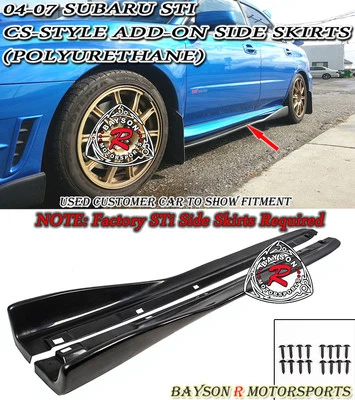 Fits 04-07 Subaru Impreza STi CS-Style Add-on Side Skirts - Image 1 of 3