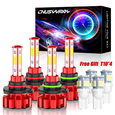 LED Headlight High Low Bulbs Kit For Saturn SL SL1 SL2 Base Sedan 1.9L 1991-2002 - Image 1 of 4