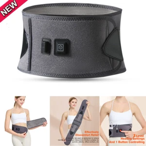 Cordless Lumbar Heating Pad Electric Vibration Massager Belt Waist Pain Relief - Picture 1 of 14