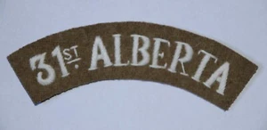 PRIMERA GUERRA MUNDIAL CANADIENSE CANADÁ TELA DE HOMBRO TÍTULO DE HOMBRO 31o REGIMIENTO DE CEF ALBERTA - Imagen 1 de 1