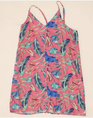 HURLEY Womens Cami Top UK 12 Medium Pink Floral Cotton BV12 - Image 1 of 3