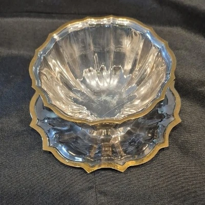 Plato de caramelo plateado vintage Oneida Royal Chippendale en 24 k Electoplate Foto 1 de 4
