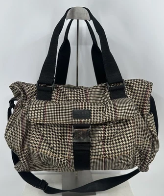 Vintage Lauren Ralph Lauren Houndstooth Tote Shoulder Weekend Duffle Bag Purse - Image 1 of 4