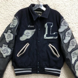 VINTAGE Warriors Kuban Varsity Jacket Small Mens Blue Letterman Baseball Patch S - Picture 1 of 13