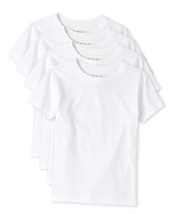 Boys' Short Sleeve Undershirt X-Small White 4-pack - Picture 1 of 3