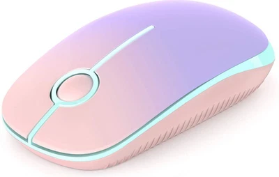 USB Wireless Mouse-Pink To Purple Plug & Play Silent Click Comfortable - Image 1 of 4