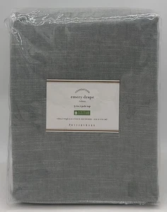 Pottery Barn Emery Leinen Poletop Gardine Vorhang (1) 100 x 108 ~ Blue Dawn - Bild 1 von 2