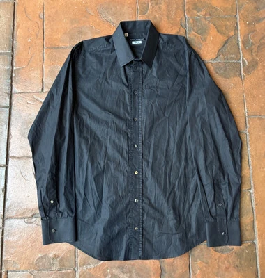 Camisa Dolce & Gabbana Martini manga larga abotonada 15,5-40 negra de lujo Foto 1 de 4