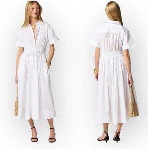 Nuevo con etiquetas Vestido camisero J.Crew Elena en popelina de algodón blanco talla 16 - Imagen 1 de 8