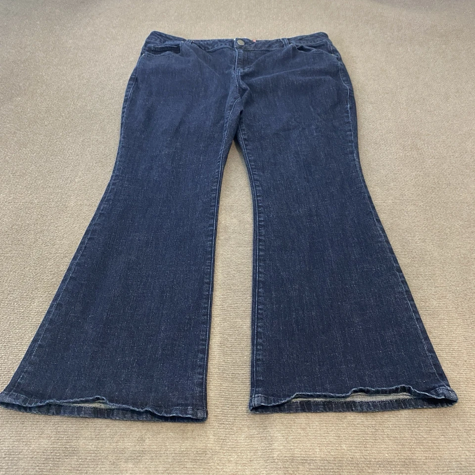 CAbi Trouser Jeans Womens 18 Dark Navy Denim Stretch Flare Leg High Rise - Image 1 of 4