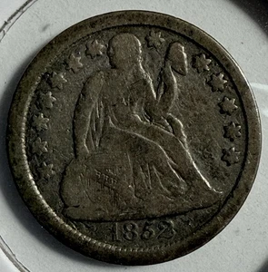 1852-P Seated Liberty Dime - (8-2) - Picture 1 of 3
