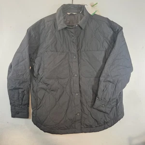 Alpine Design Shirt Jacket Womens XL Pure Black Lined Quilted Long Sleeve Snap - Picture 1 of 10