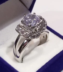 CLEARANCE SALE! 3.00 Ct LC Moissanite Solitaire Engagement Ring Stainless steel - Picture 1 of 10