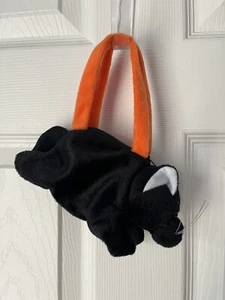 Halloween Cat small Kids Purse With 0range Straps Zipper Pouch Black Cat - Picture 1 of 10