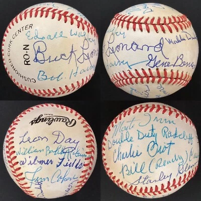 Buck Leonard Signed Baseball ABG Negro League Irvin Dandridge +15 Auto HOF JSA - Image 1 of 4