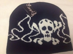 HYZ - Gorra Azul Sc Con El Dibujo De Un Calavera Blanco - H 19L 20 CM C 43 - Picture 1 of 3