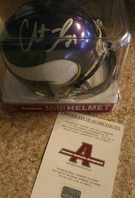 Mini casco Riddell firmado por Chester Taylor Minnesota Vikings con certificado de autenticidad autografiado Foto 1 de 4