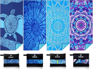 4 Pack Lightweight Thin Beach Towel Oversized 71"X32" Big Extra Large Microfiber - Picture 1 of 12